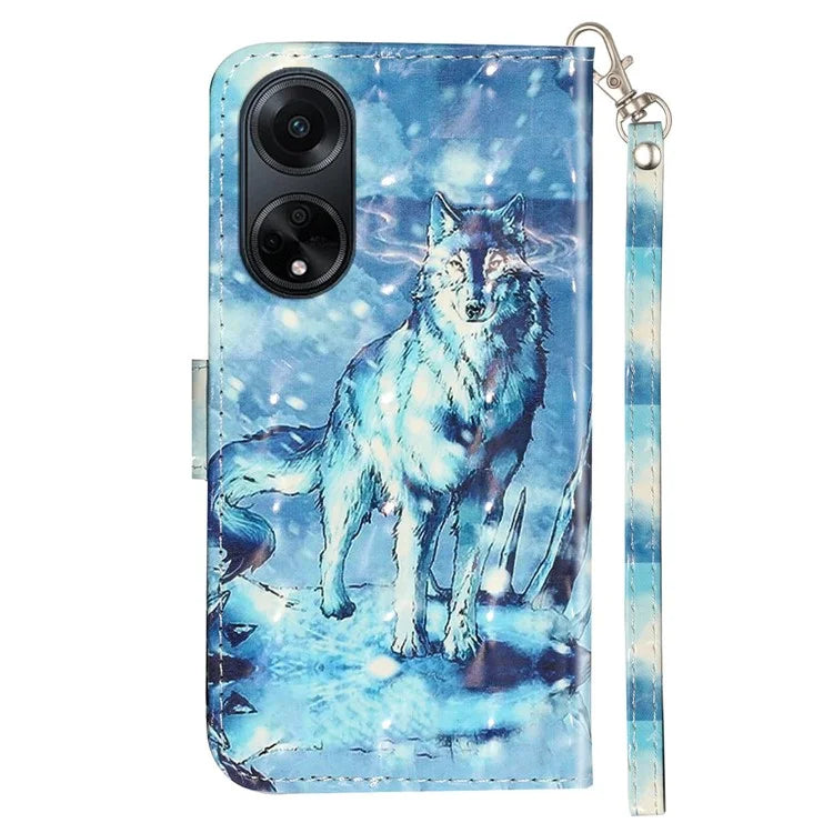 For Oppo A98 5G Wallet Phone Case PU Leather 3D Pattern Stand Cover