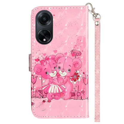 For Oppo A98 5G Wallet Phone Case PU Leather 3D Pattern Stand Cover