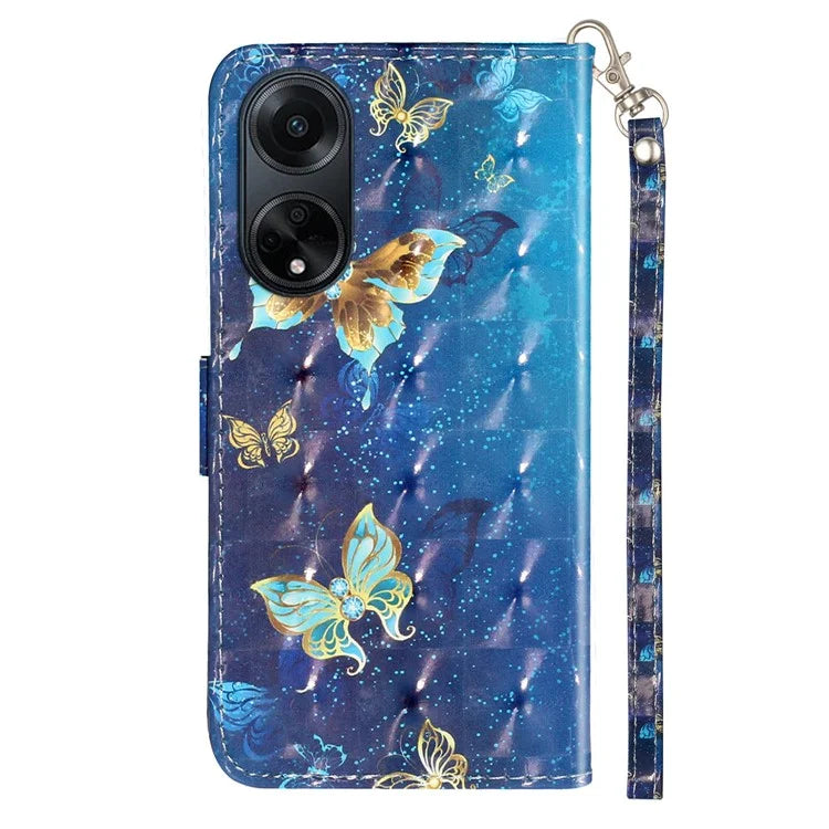 For Oppo A98 5G Wallet Phone Case PU Leather 3D Pattern Stand Cover
