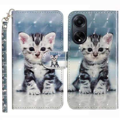 For Oppo A98 5G Wallet Phone Case PU Leather 3D Pattern Stand Cover