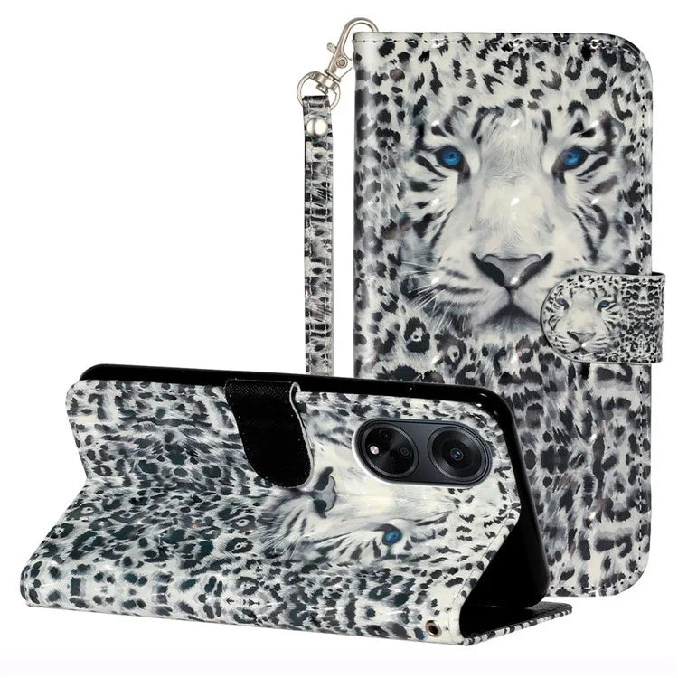 For Oppo A98 5G Wallet Phone Case PU Leather 3D Pattern Stand Cover