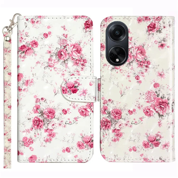 For Oppo A98 5G Wallet Phone Case PU Leather 3D Pattern Stand Cover