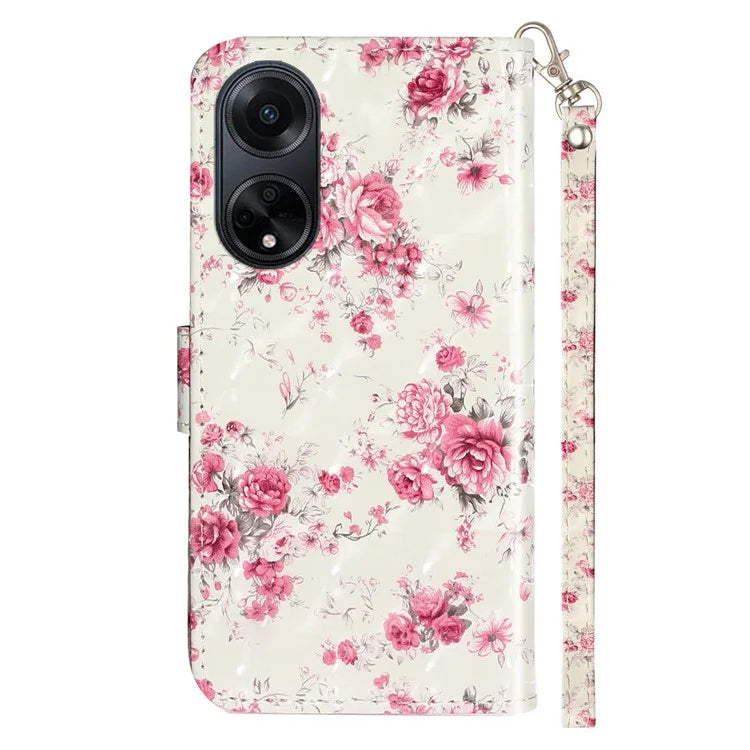 For Oppo A98 5G Wallet Phone Case PU Leather 3D Pattern Stand Cover