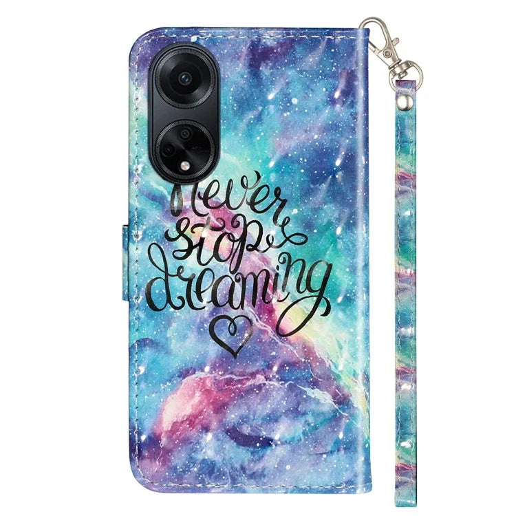 For Oppo A98 5G Wallet Phone Case PU Leather 3D Pattern Stand Cover