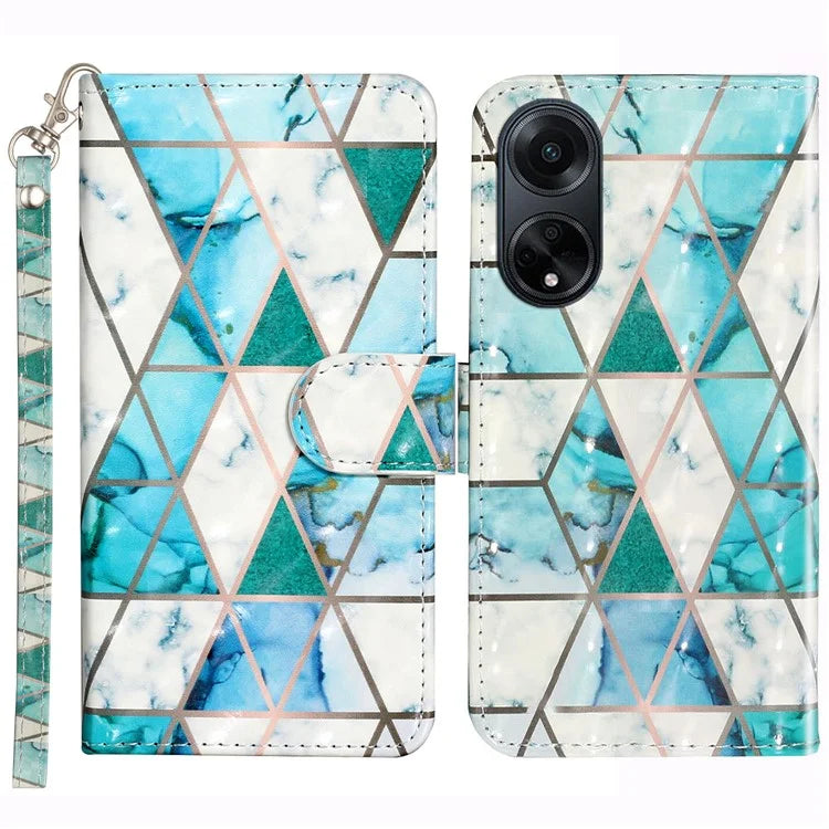For Oppo A98 5G Wallet Phone Case PU Leather 3D Pattern Stand Cover