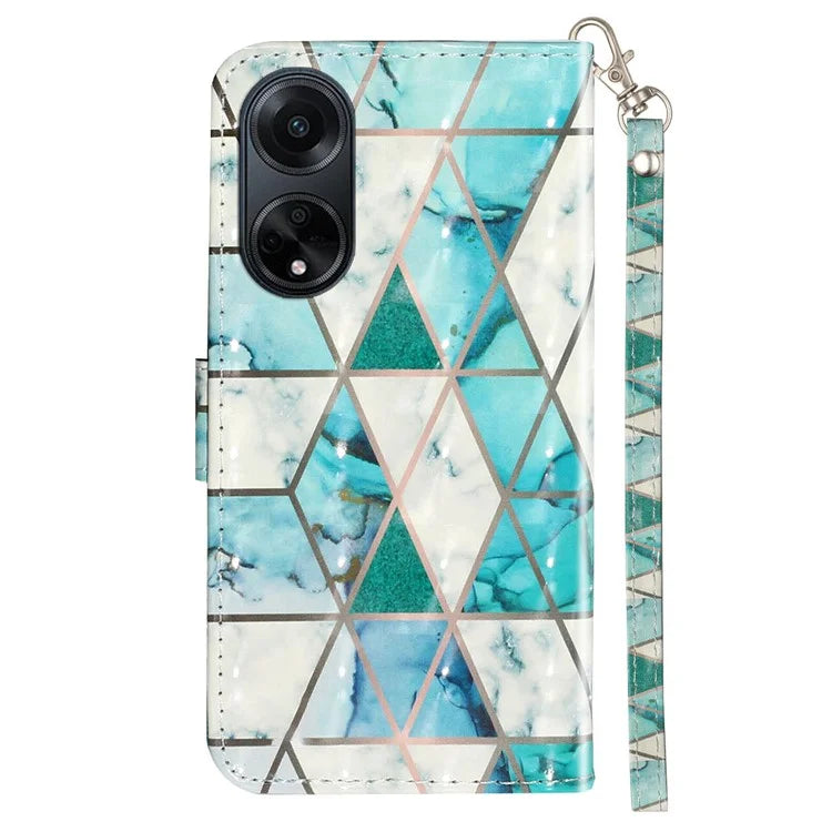 For Oppo A98 5G Wallet Phone Case PU Leather 3D Pattern Stand Cover