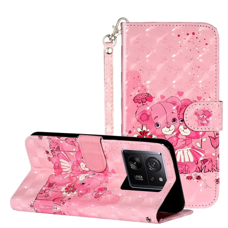 For Xiaomi 13T / 13T Pro / Redmi K60 Ultra Case PU Leather 3D Pattern Folio Phone Cover