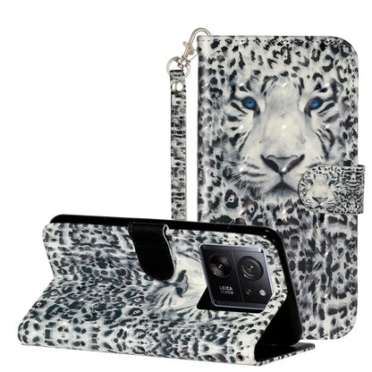 For Xiaomi 13T / 13T Pro / Redmi K60 Ultra Case PU Leather 3D Pattern Folio Phone Cover