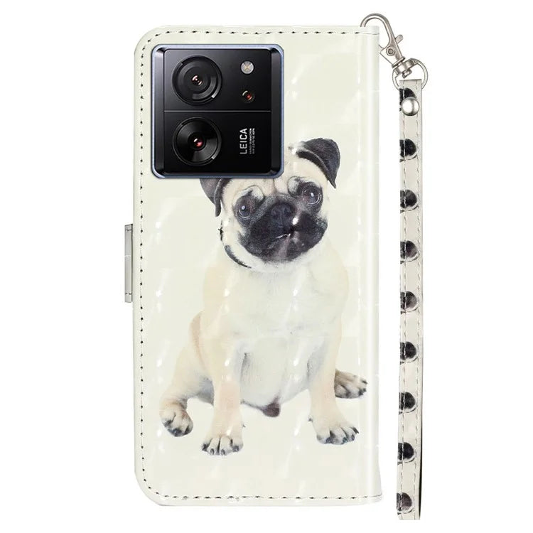 For Xiaomi 13T / 13T Pro / Redmi K60 Ultra Case PU Leather 3D Pattern Folio Phone Cover