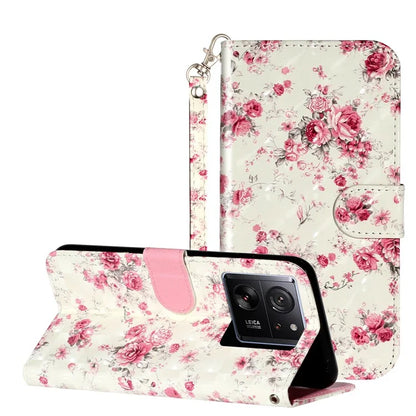 For Xiaomi 13T / 13T Pro / Redmi K60 Ultra Case PU Leather 3D Pattern Folio Phone Cover