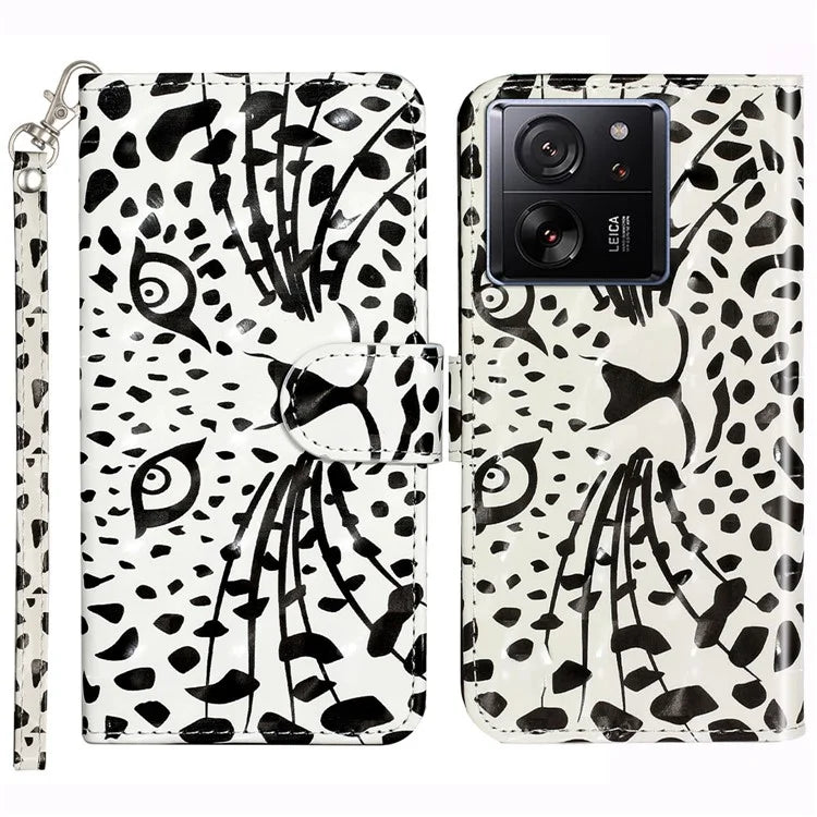 For Xiaomi 13T / 13T Pro / Redmi K60 Ultra Case PU Leather 3D Pattern Folio Phone Cover Head