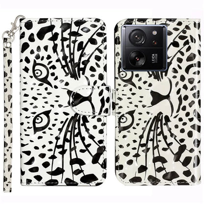For Xiaomi 13T / 13T Pro / Redmi K60 Ultra Case PU Leather 3D Pattern Folio Phone Cover Head