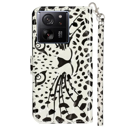 For Xiaomi 13T / 13T Pro / Redmi K60 Ultra Case PU Leather 3D Pattern Folio Phone Cover Head