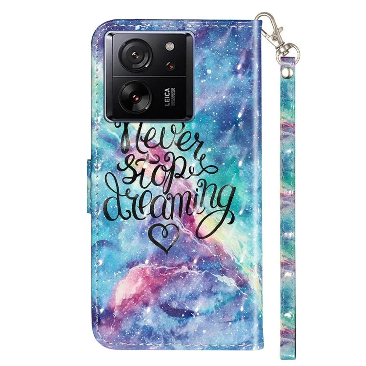 For Xiaomi 13T / 13T Pro / Redmi K60 Ultra Case PU Leather 3D Pattern Folio Phone Cover