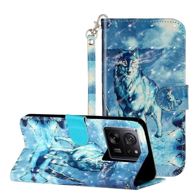 For Xiaomi 13T / 13T Pro / Redmi K60 Ultra Case PU Leather 3D Pattern Folio Phone Cover