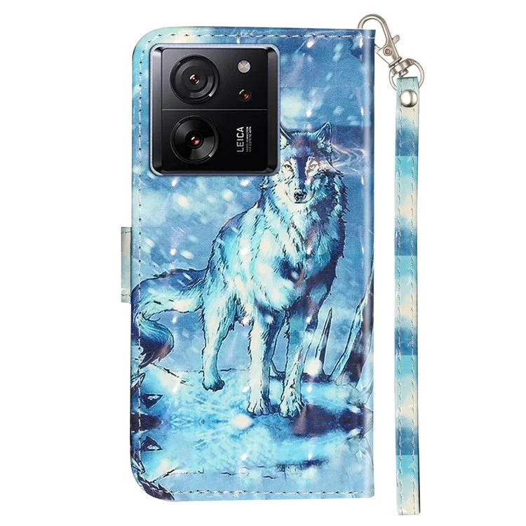 For Xiaomi 13T / 13T Pro / Redmi K60 Ultra Case PU Leather 3D Pattern Folio Phone Cover