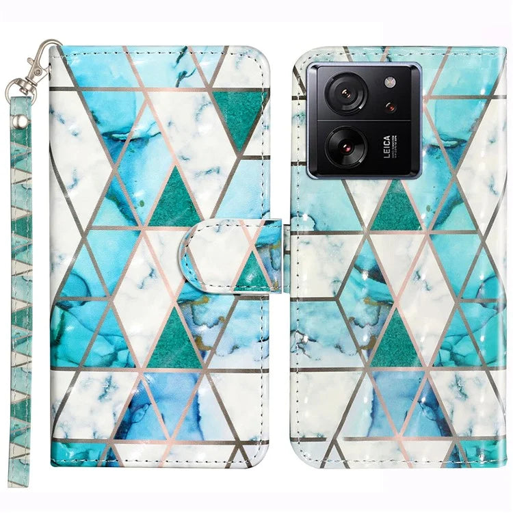 For Xiaomi 13T / 13T Pro / Redmi K60 Ultra Case PU Leather 3D Pattern Folio Phone Cover