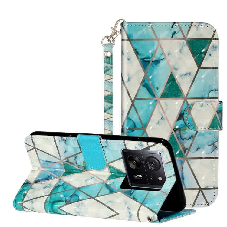 For Xiaomi 13T / 13T Pro / Redmi K60 Ultra Case PU Leather 3D Pattern Folio Phone Cover