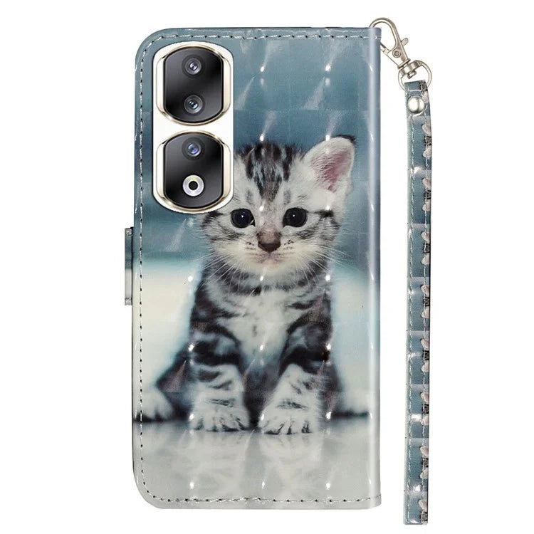 For Honor 90 Pro Leather Flip Phone Case Pattern Wallet Stand Cover