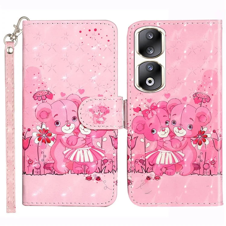 For Honor 90 Pro Leather Flip Phone Case Pattern Wallet Stand Cover
