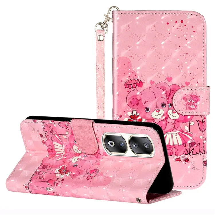 For Honor 90 Pro Leather Flip Phone Case Pattern Wallet Stand Cover