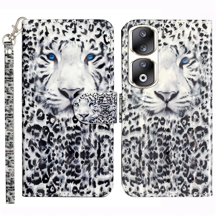 For Honor 90 Pro Leather Flip Phone Case Pattern Wallet Stand Cover