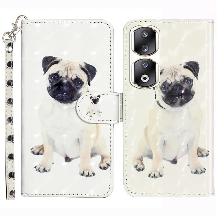 For Honor 90 Pro Leather Flip Phone Case Pattern Wallet Stand Cover