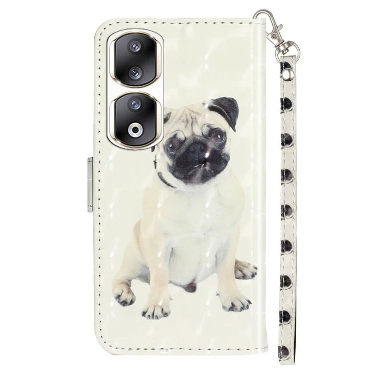 For Honor 90 Pro Leather Flip Phone Case Pattern Wallet Stand Cover