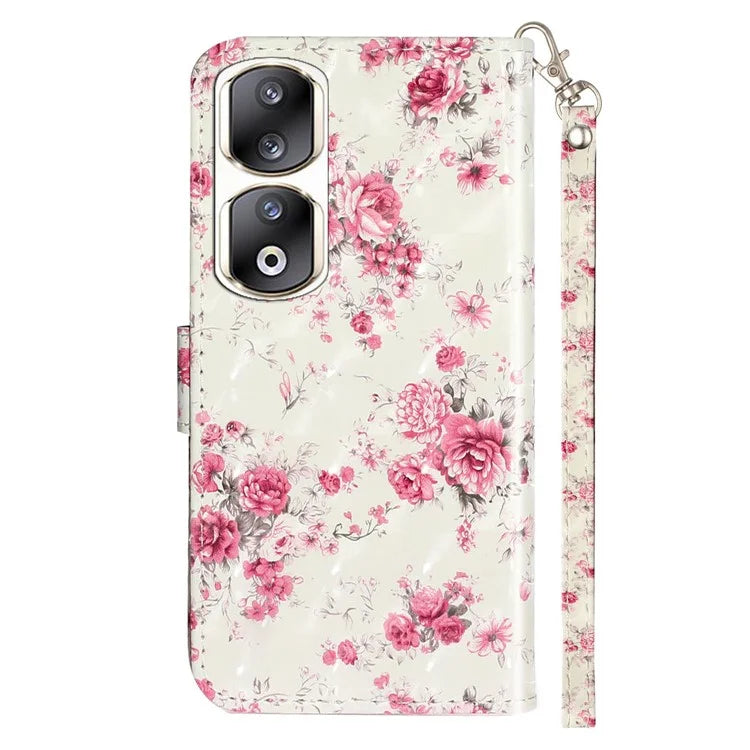 For Honor 90 Pro Leather Flip Phone Case Pattern Wallet Stand Cover