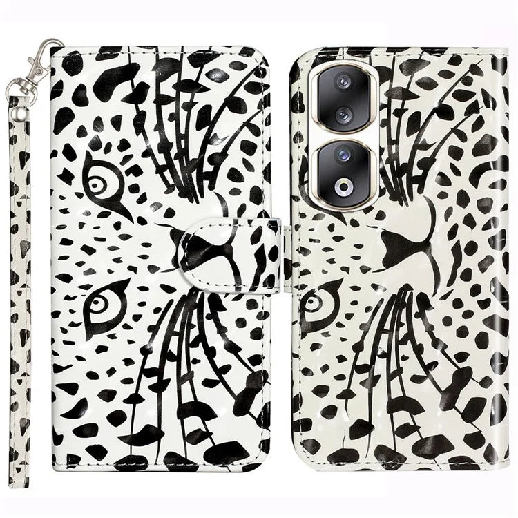 For Honor 90 Pro Leather Flip Phone Case Pattern Wallet Stand Cover Head