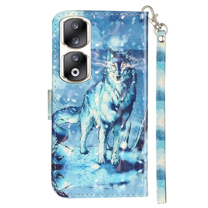 For Honor 90 Pro Leather Flip Phone Case Pattern Wallet Stand Cover