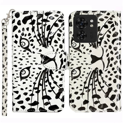 For Motorola Edge 40 5G Leather Phone Case Magnetic Closure 3D Pattern Cover Head