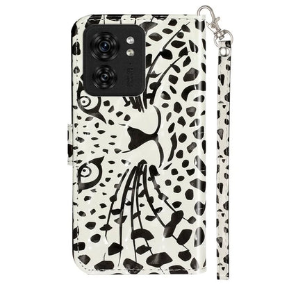 For Motorola Edge 40 5G Leather Phone Case Magnetic Closure 3D Pattern Cover Head