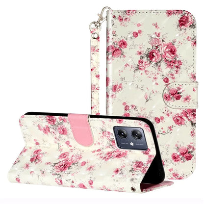 For Motorola Moto G54 5G Mobile Phone Case 3D Pattern PU Leather Flip Cover