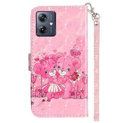 For Motorola Moto G54 5G Mobile Phone Case 3D Pattern PU Leather Flip Cover