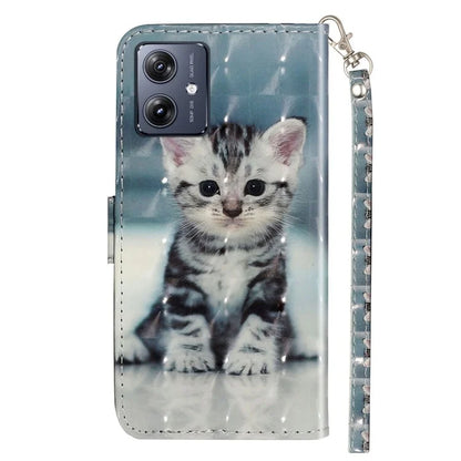 For Motorola Moto G54 5G Mobile Phone Case 3D Pattern PU Leather Flip Cover
