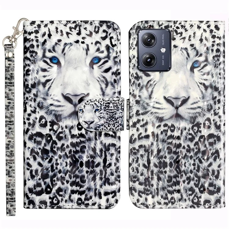 For Motorola Moto G54 5G Mobile Phone Case 3D Pattern PU Leather Flip Cover