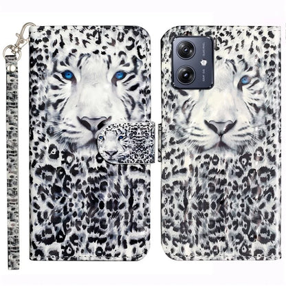 For Motorola Moto G54 5G Mobile Phone Case 3D Pattern PU Leather Flip Cover