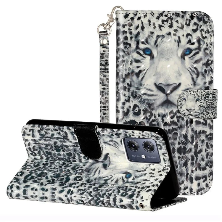 For Motorola Moto G54 5G Mobile Phone Case 3D Pattern PU Leather Flip Cover