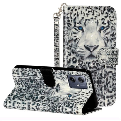 For Motorola Moto G54 5G Mobile Phone Case 3D Pattern PU Leather Flip Cover