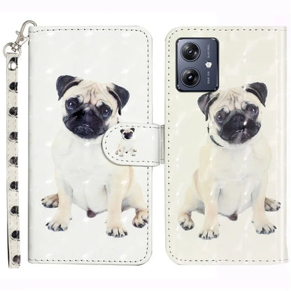 For Motorola Moto G54 5G Mobile Phone Case 3D Pattern PU Leather Flip Cover