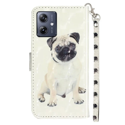 For Motorola Moto G54 5G Mobile Phone Case 3D Pattern PU Leather Flip Cover