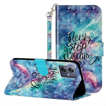 For Motorola Moto G54 5G Mobile Phone Case 3D Pattern PU Leather Flip Cover