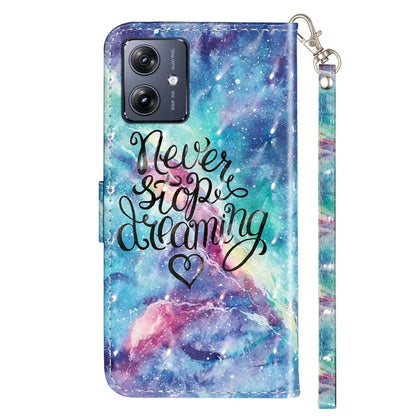 For Motorola Moto G54 5G Mobile Phone Case 3D Pattern PU Leather Flip Cover