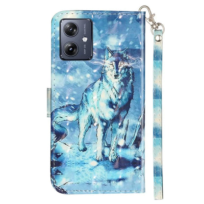 For Motorola Moto G54 5G Mobile Phone Case 3D Pattern PU Leather Flip Cover