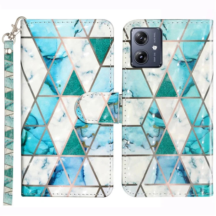 For Motorola Moto G54 5G Mobile Phone Case 3D Pattern PU Leather Flip Cover