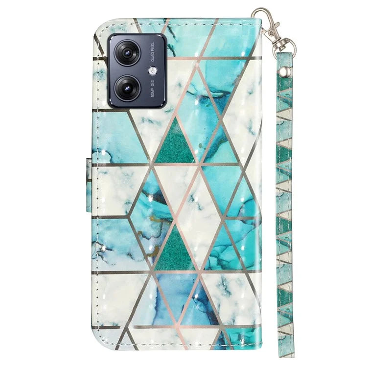 For Motorola Moto G54 5G Mobile Phone Case 3D Pattern PU Leather Flip Cover