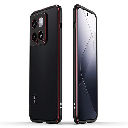 For Xiaomi 14 Pro Bumper Case Heat Dissipation Metal Phone Frame Cover with Camera Lens Protector