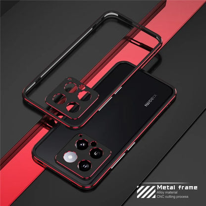 For Xiaomi 14 Pro Bumper Case Heat Dissipation Metal Phone Frame Cover with Camera Lens Protector
