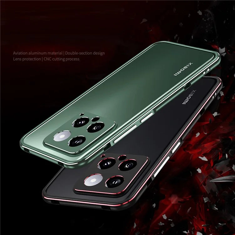 For Xiaomi 14 Pro Bumper Case Heat Dissipation Metal Phone Frame Cover with Camera Lens Protector